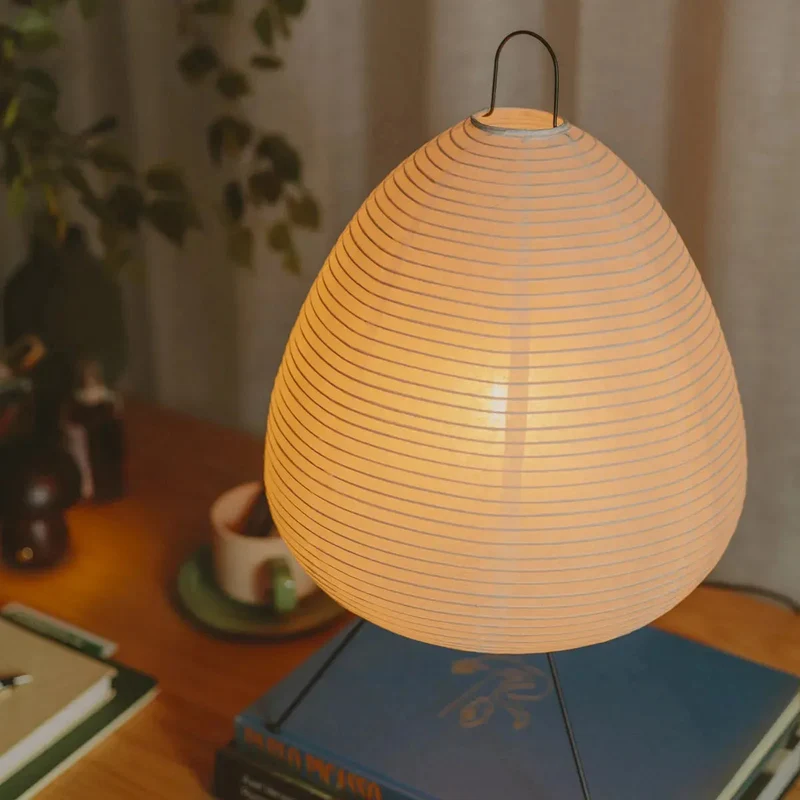 Tafellamp Rijstpapier Japans Minimalistisch 28cm Metalen Frame Sfeerverlichting Wit | Sansoti