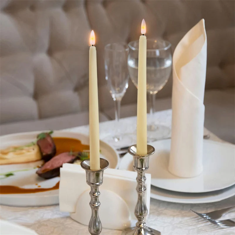 LED Kaars Staand Kunststof 27,5 cm Dimbaar Afstandsbediening Timer Vlamloze Sfeerverlichting Kroonluchter Tafel Decoratie Batterij | Sansoti