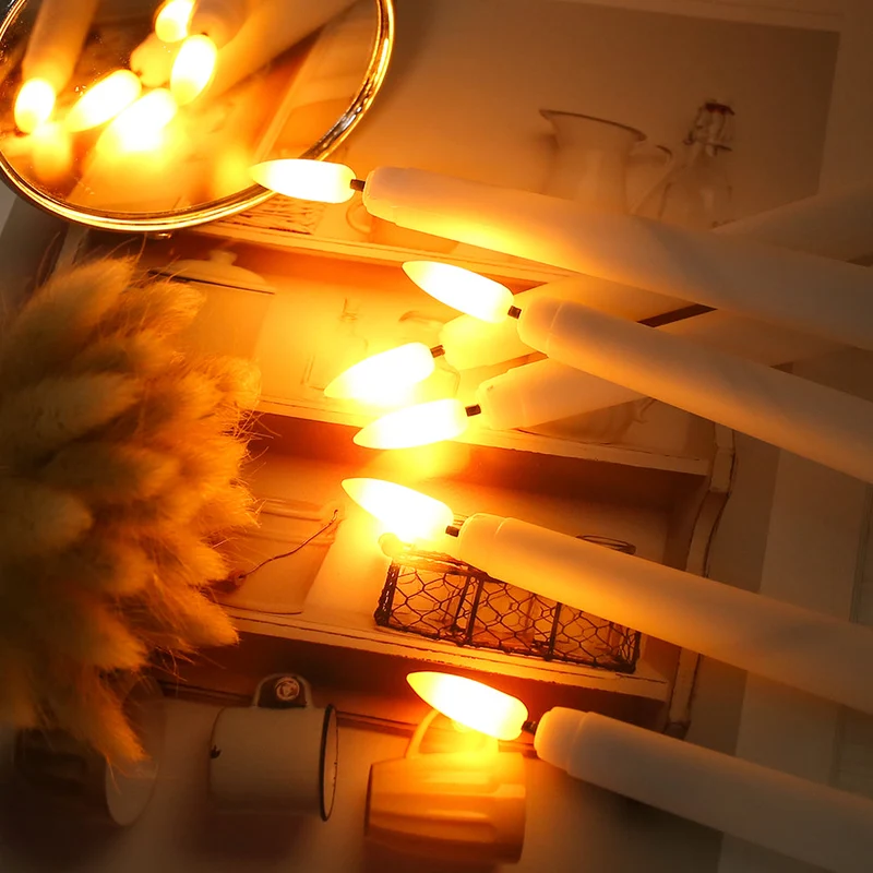 LED Kaars Staand Kunststof 27,5 cm Dimbaar Afstandsbediening Timer Vlamloze Sfeerverlichting Kroonluchter Tafel Decoratie Batterij | Sansoti