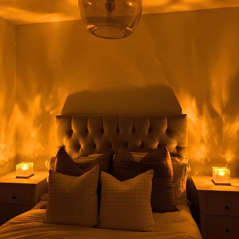 Kubus Lamp Prisma LED Hout Acryl 16 Kleuren USB Sfeerverlichting Woonkamer Slaapkamer Aurora Noorderlicht Effect Nachtlamp Decoratie | Sansoti