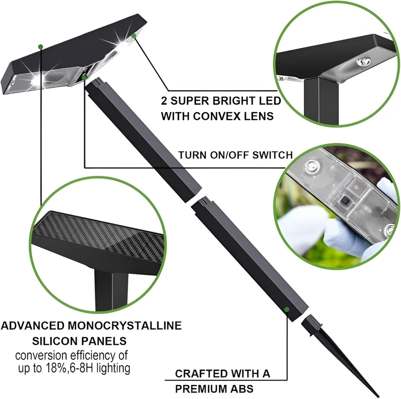 Zonne Lamp Buiten 4 Stuks Waterdicht IP65 Tuinpad Terras 60cm | Sansoti