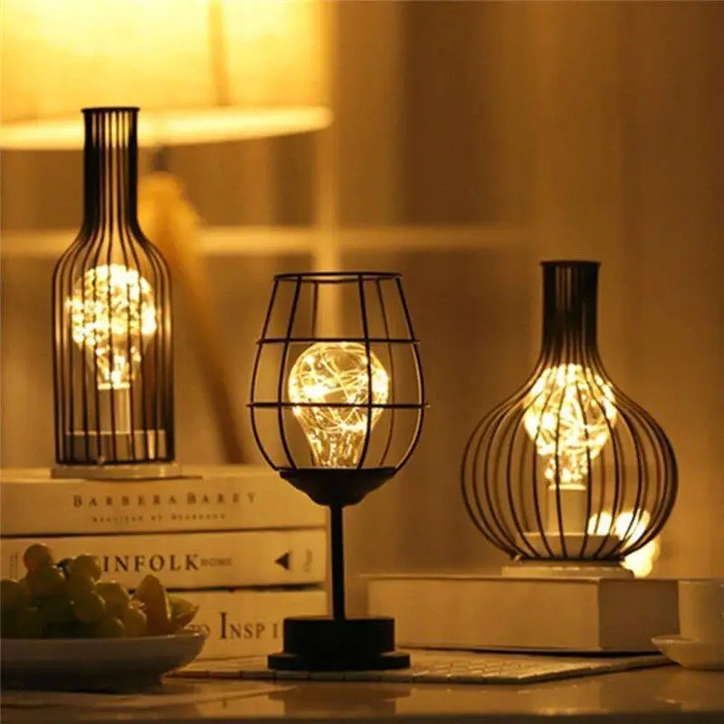 Tafellamp Fles Design LED Acryl Zwart 29,5cm Sfeerverlichting | Sansoti