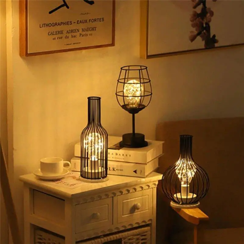 Tafellamp Fles Design LED Acryl Zwart 29,5cm Sfeerverlichting | Sansoti