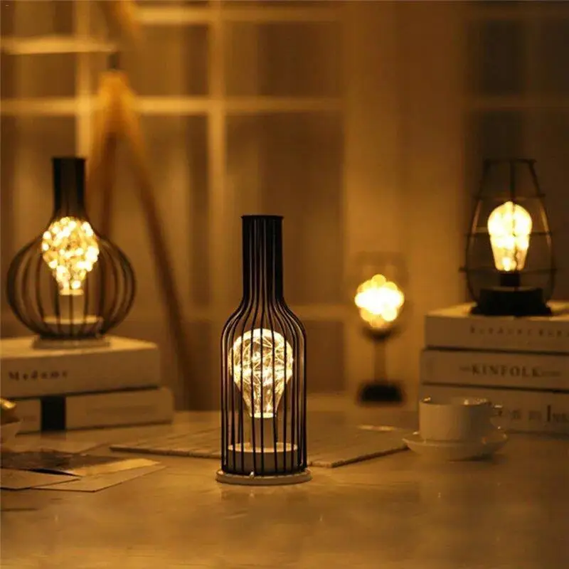 Tafellamp Fles Design LED Acryl Zwart 29,5cm Sfeerverlichting | Sansoti