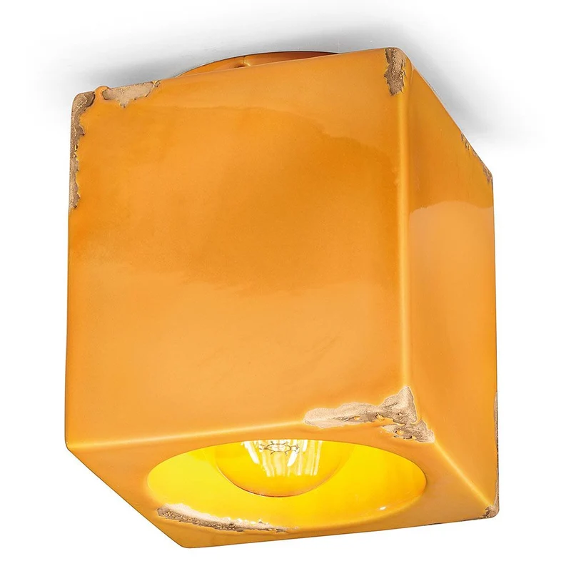 Ferroluce Vintage Deckenleuchte aus Keramik 15cm