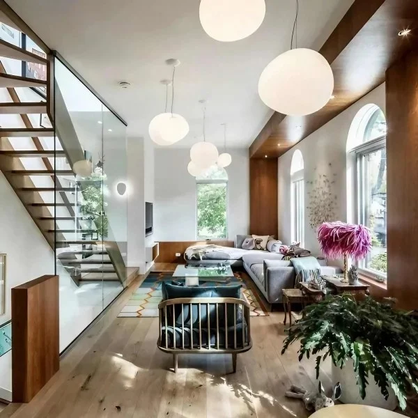 Hanglamp Handgeblazen Glas Minimalistisch Melkwit Woonkamer Eetkamer E27 Warm Wit | Sansoti