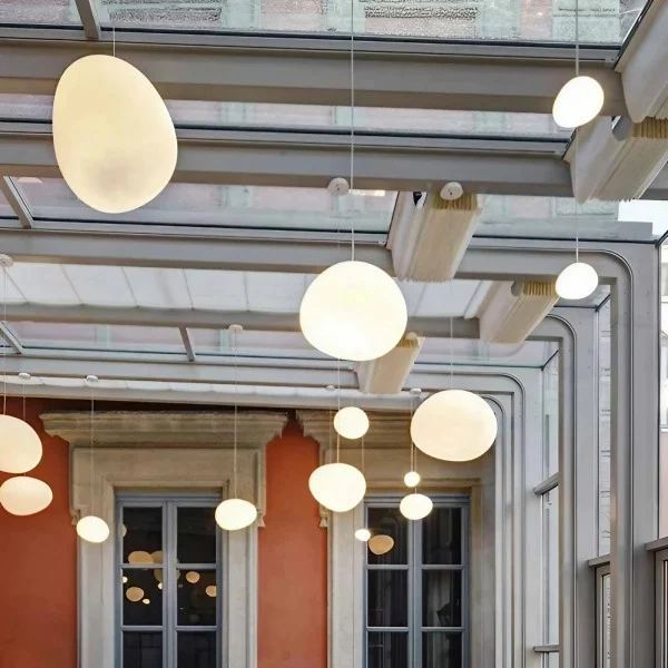 Hanglamp Handgeblazen Glas Minimalistisch Melkwit Woonkamer Eetkamer E27 Warm Wit | Sansoti