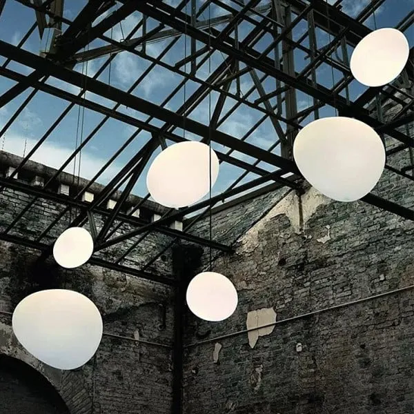 Hanglamp Handgeblazen Glas Minimalistisch Melkwit Woonkamer Eetkamer E27 Warm Wit | Sansoti
