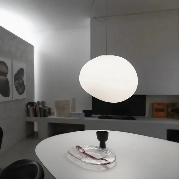 Hanglamp Handgeblazen Glas Minimalistisch Melkwit Woonkamer Eetkamer E27 Warm Wit | Sansoti