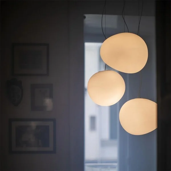 Hanglamp Handgeblazen Glas Minimalistisch Melkwit Woonkamer Eetkamer E27 Warm Wit | Sansoti