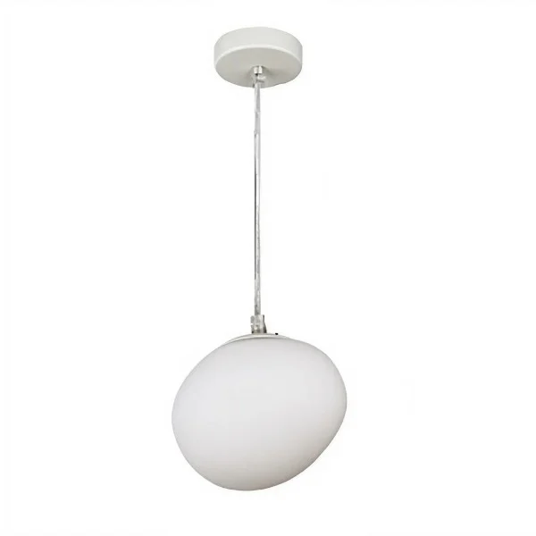 Hanglamp Handgeblazen Glas Minimalistisch Melkwit Woonkamer Eetkamer E27 Warm Wit | Sansoti