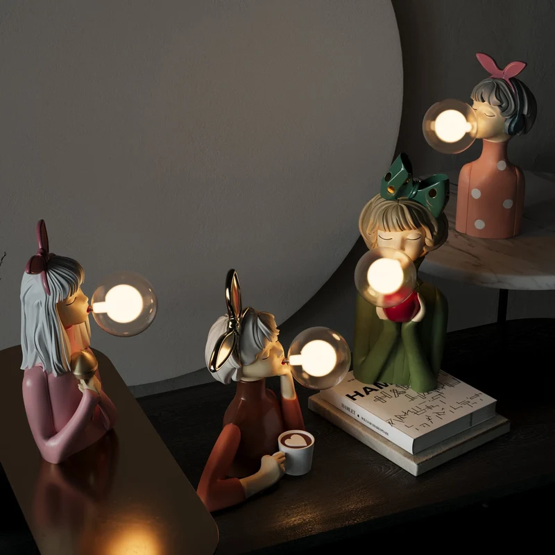 Tafellamp Design Modern Resin Glas Decoratief Sfeerverlichting Bureau Nachtkast | Sansoti