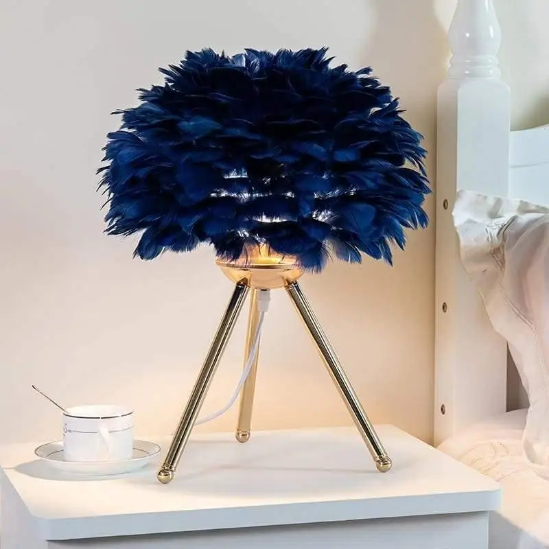 Tafellamp Veren Design LED Acryl Aluminium Wit Roze Grijs Blauw 30x45cm Slaapkamer | Sansoti