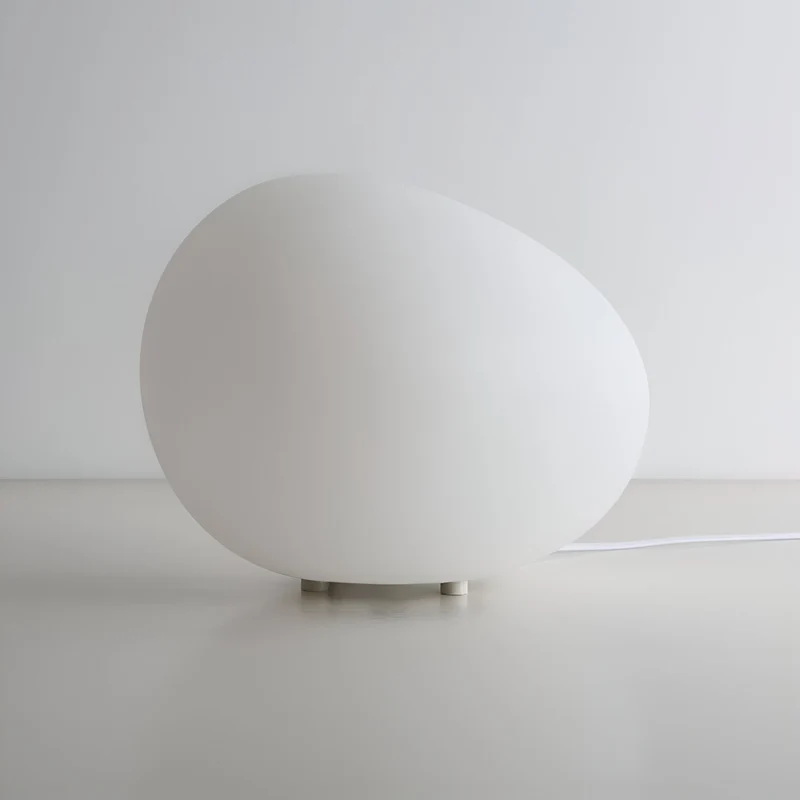 Steen Tafellamp LED 3-Kleuren PE Sfeerlamp 22cm Woonkamer Slaapkamer Scandinavisch Organisch Nachtlamp Dimbaar | Sansoti