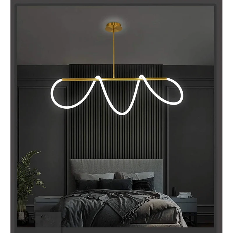 Plafondlamp Koper G9 Gebogen Buis Goud Zwart Zilver Woonkamer Eetkamer LED Opbouw Minimalistische Bureaulamp | Sansoti