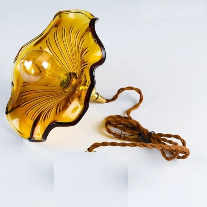 Hanglamp Glas E27 Groen Transparant Oranje Ø25cm Woonkamer Keuken Eetkamer Vintage Art Nouveau Sfeerlamp | Sansoti