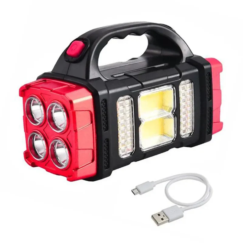 Nood Zaklamp 4-in-1 Zonne-energie Powerbank USB Oplaadbaar IP44 Waterdicht LED Geel Wit Camping Noodkit Emergency Draagbaar Compact | Sansoti