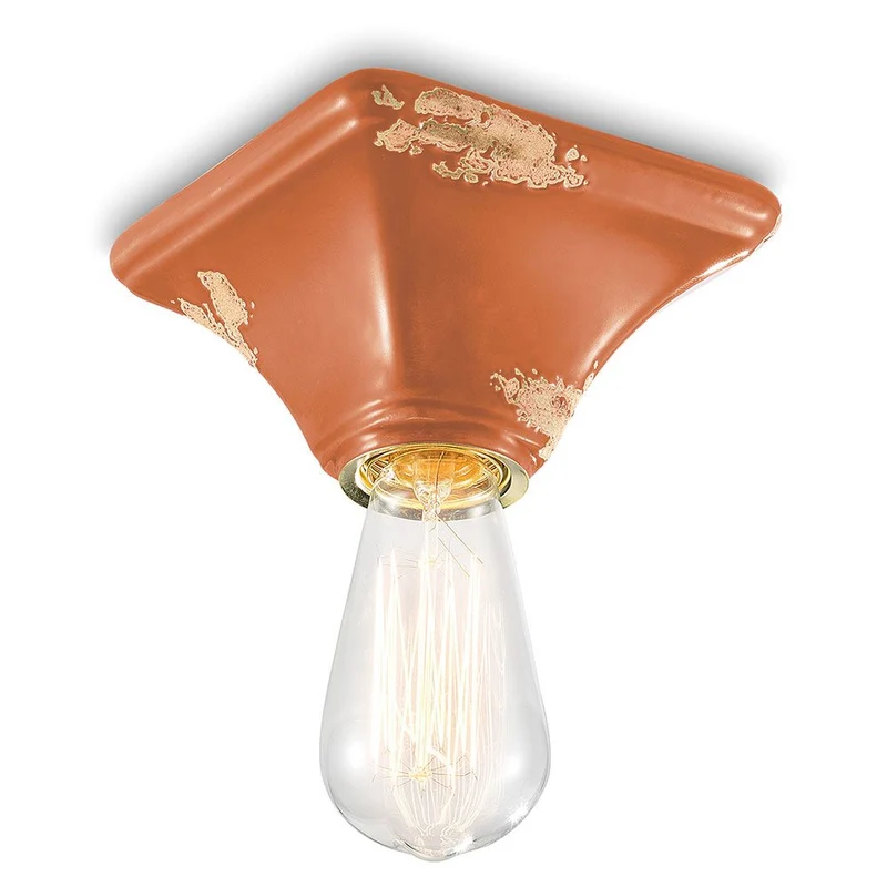 Ferroluce Vintage Deckenleuchte aus Keramik 9cm
