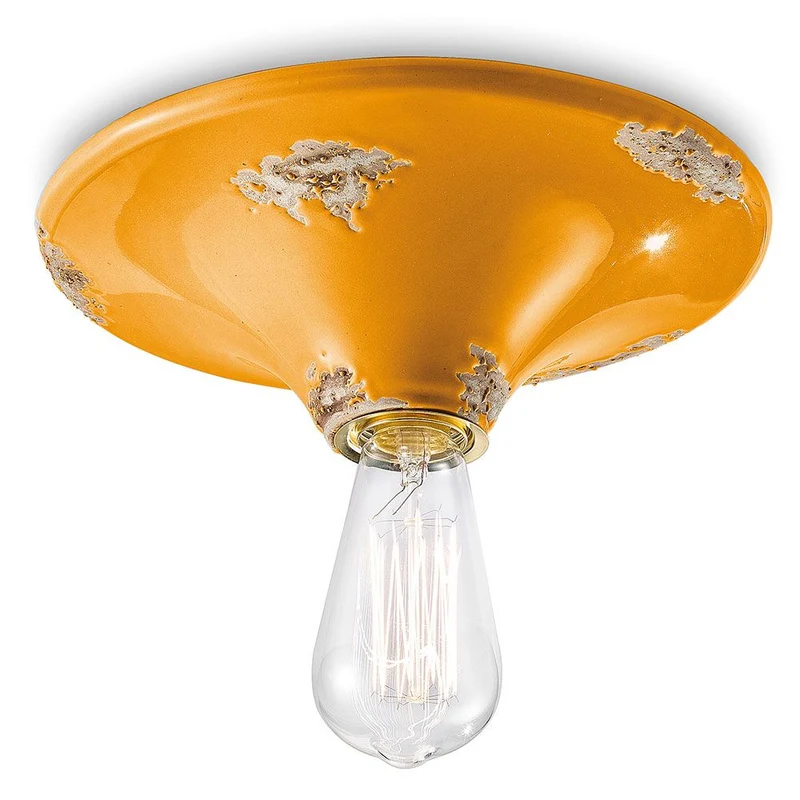 Ferroluce Vintage Keramik-Deckenleuchte Ø 25cm