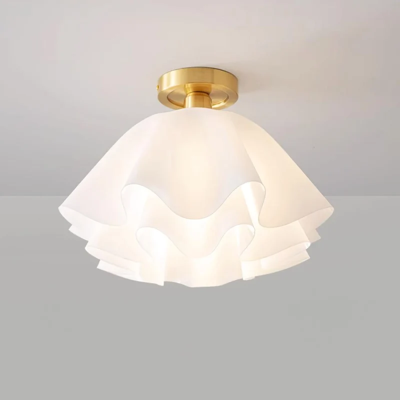 Plafondlamp Modern Gevouwen Design Acryl Koper E27 LED Woonkamer | Sansoti