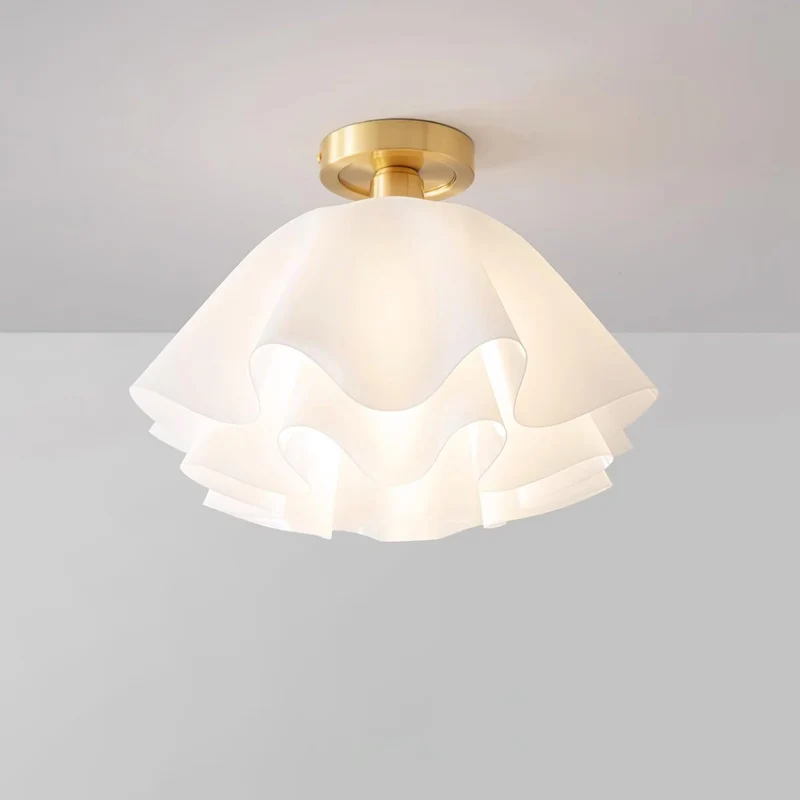 Plafondlamp Modern Gevouwen Design Acryl Koper E27 LED Woonkamer | Sansoti