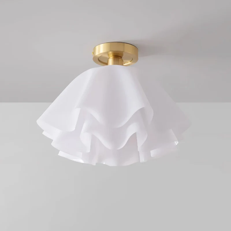 Plafondlamp Modern Gevouwen Design Acryl Koper E27 LED Woonkamer | Sansoti