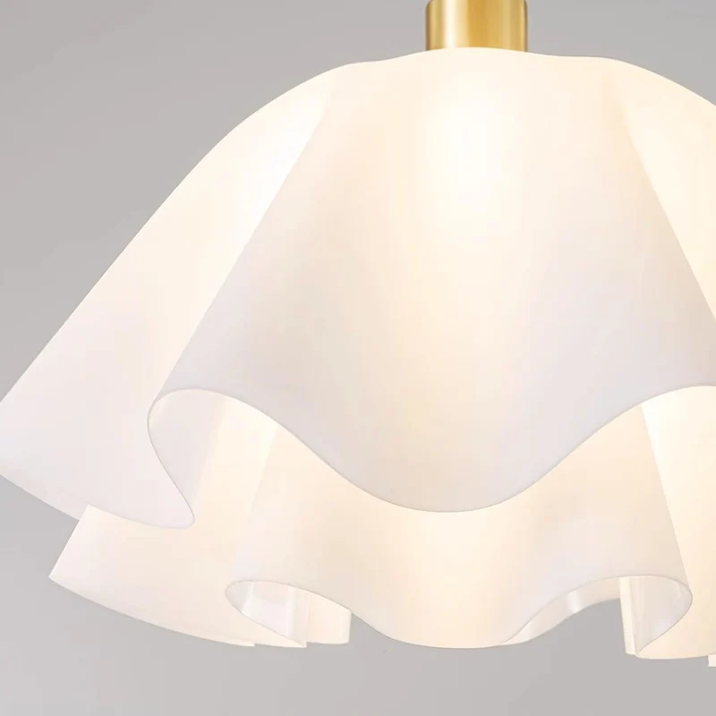 Plafondlamp Modern Gevouwen Design Acryl Koper E27 LED Woonkamer | Sansoti