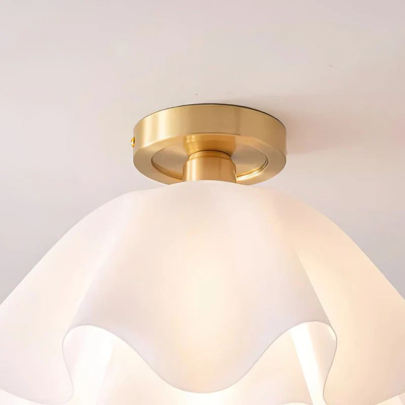 Plafondlamp Modern Gevouwen Design Acryl Koper E27 LED Woonkamer | Sansoti