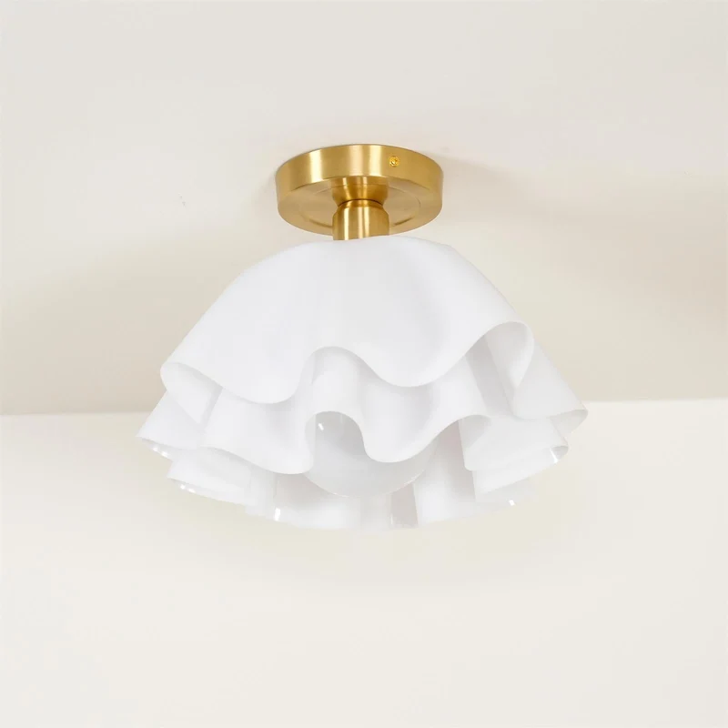 Plafondlamp Modern Gevouwen Design Acryl Koper E27 LED Woonkamer | Sansoti