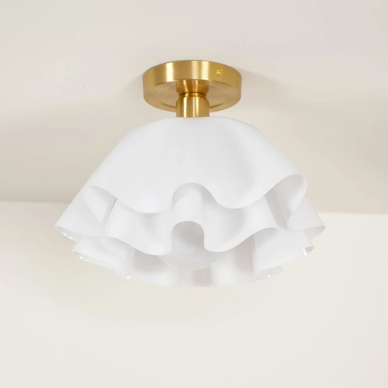Plafondlamp Modern Gevouwen Design Acryl Koper E27 LED Woonkamer | Sansoti