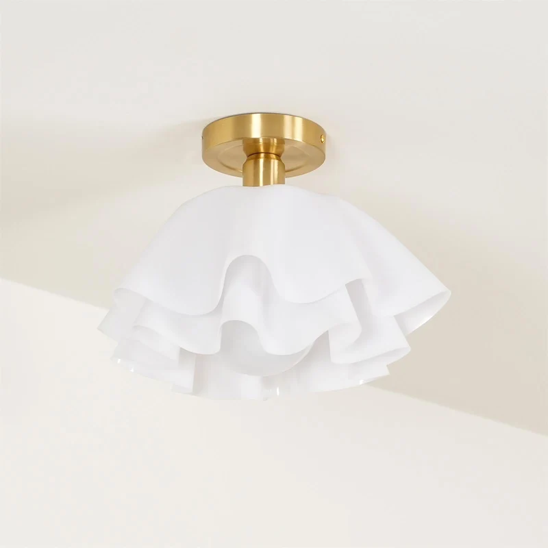 Plafondlamp Modern Gevouwen Design Acryl Koper E27 LED Woonkamer | Sansoti