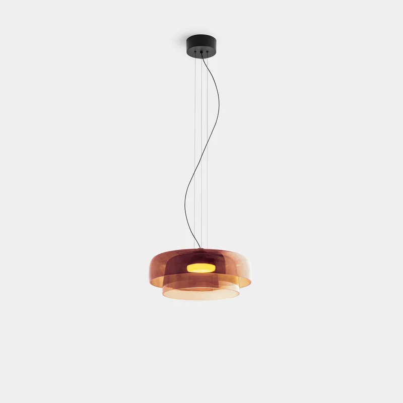 Hanglamp Glas Nordisch Design Gelaagd 1 2 3 Niveaus Oranje Groen Grijs Eetkamer Keuken Woonkamer Pendellamp Warm Licht LED Verstelbaar