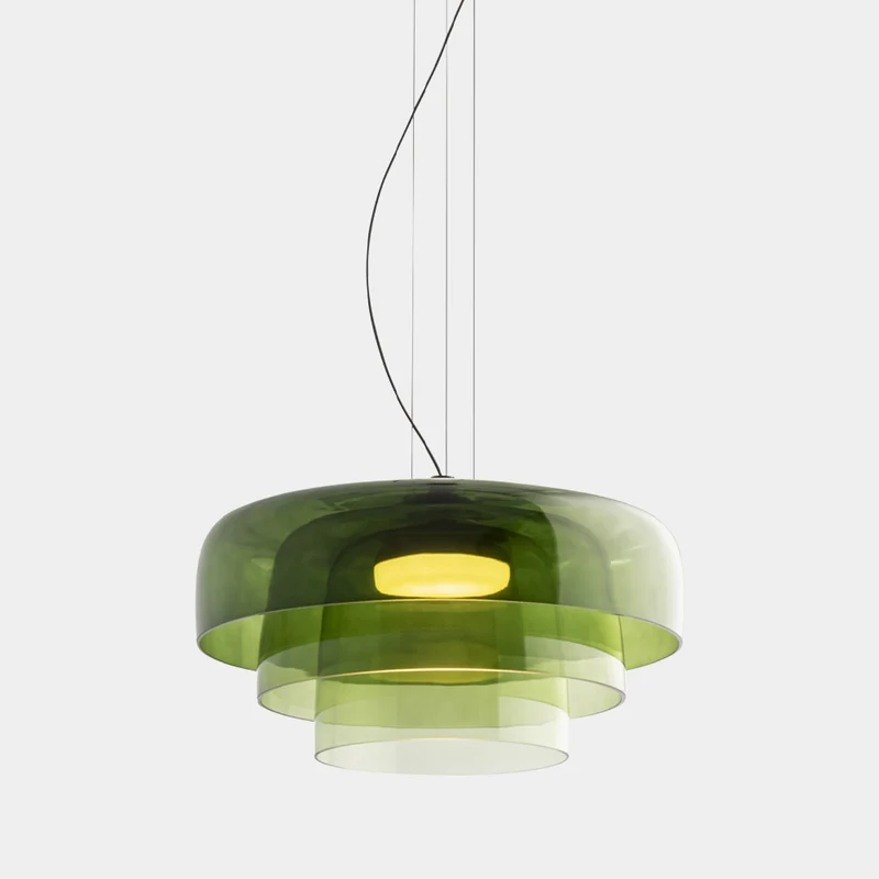 Hanglamp Glas Nordisch Design Gelaagd 1 2 3 Niveaus Oranje Groen Grijs Eetkamer Keuken Woonkamer Pendellamp Warm Licht LED Verstelbaar