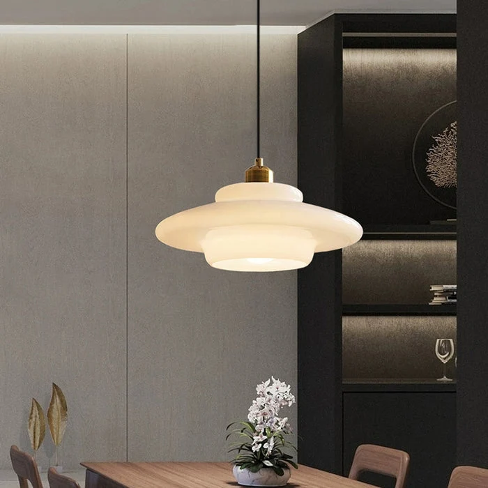 Hanglamp Wit Glas Messing Mid-Century Modern Design Verstelbare Kabel Eetkamer Woonkamer Keuken Melkglas Pendellamp Retro