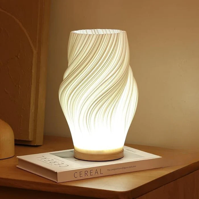 Tafellamp Golf Wolk Swirl Glas IJzer Dimbaar E14 LED Medium Groot Woonkamer Slaapkamer | Sansoti