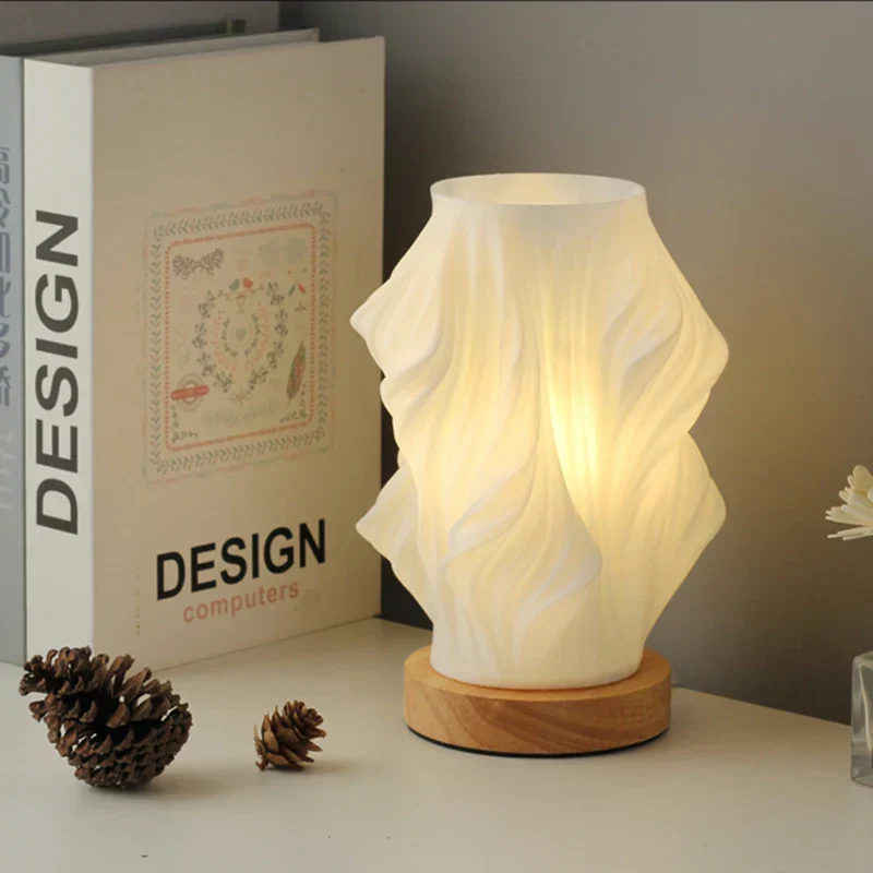 Tafellamp Golf Wolk Swirl Glas IJzer Dimbaar E14 LED Medium Groot Woonkamer Slaapkamer | Sansoti
