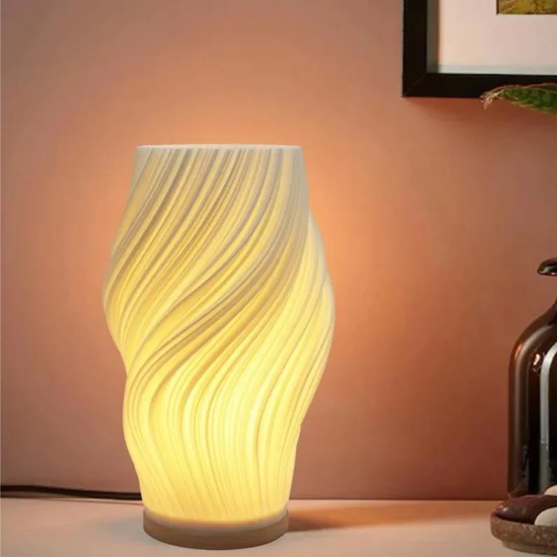 Tafellamp Golf Wolk Swirl Glas IJzer Dimbaar E14 LED Medium Groot Woonkamer Slaapkamer | Sansoti