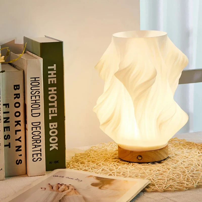 Tafellamp Golf Wolk Swirl Glas IJzer Dimbaar E14 LED Medium Groot Woonkamer Slaapkamer | Sansoti