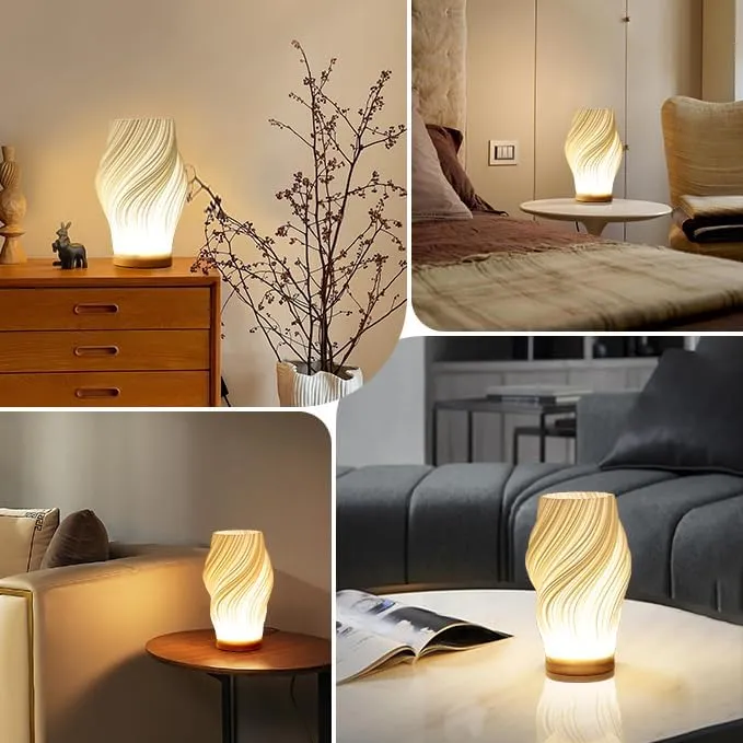 Tafellamp Golf Wolk Swirl Glas IJzer Dimbaar E14 LED Medium Groot Woonkamer Slaapkamer | Sansoti