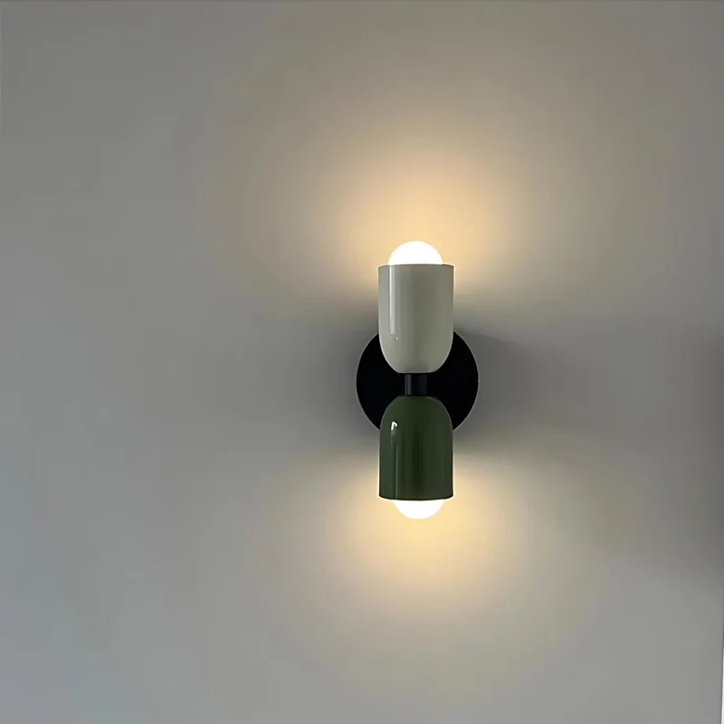 Wandlamp Crème Warm Wit Metaal IJzer E27 12cm LED 2 Lichts Slaapkamer Hal Woonkamer | Sansoti