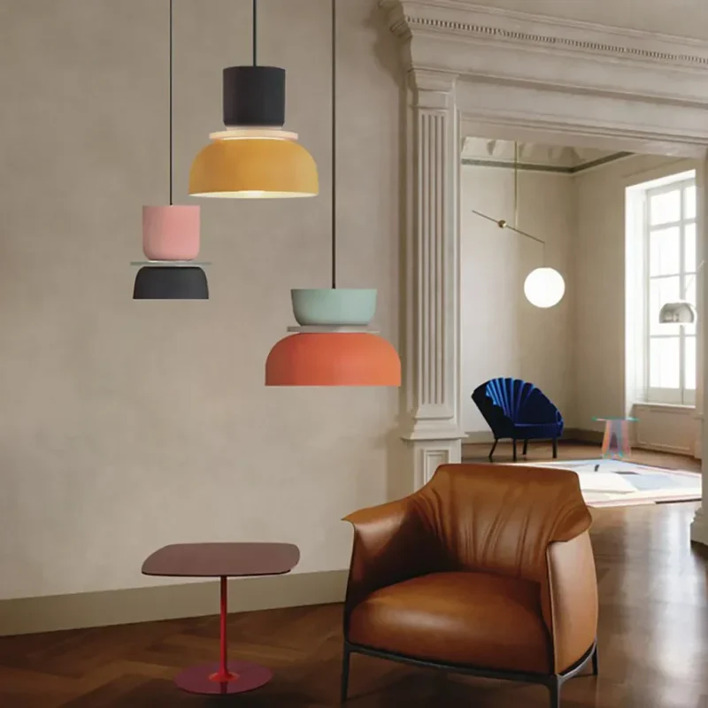Hanglamp Acryl Kleurblok Macaron Scandinavisch Nordic E27 18-29cm Pastel Woonkamer Eetkamer | Sansoti