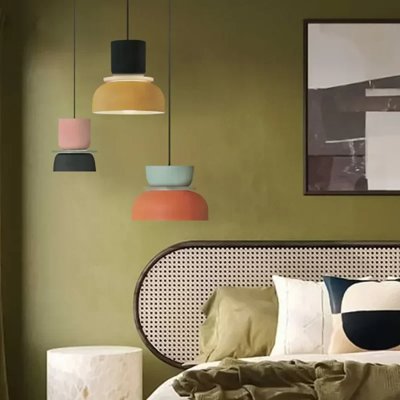 Hanglamp Acryl Kleurblok Macaron Scandinavisch Nordic E27 18-29cm Pastel Woonkamer Eetkamer | Sansoti
