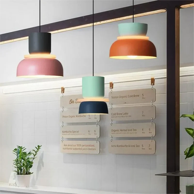 Hanglamp Acryl Kleurblok Macaron Scandinavisch Nordic E27 18-29cm Pastel Woonkamer Eetkamer | Sansoti