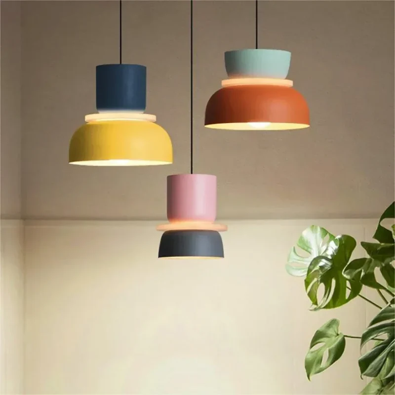 Hanglamp Acryl Kleurblok Macaron Scandinavisch Nordic E27 18-29cm Pastel Woonkamer Eetkamer | Sansoti