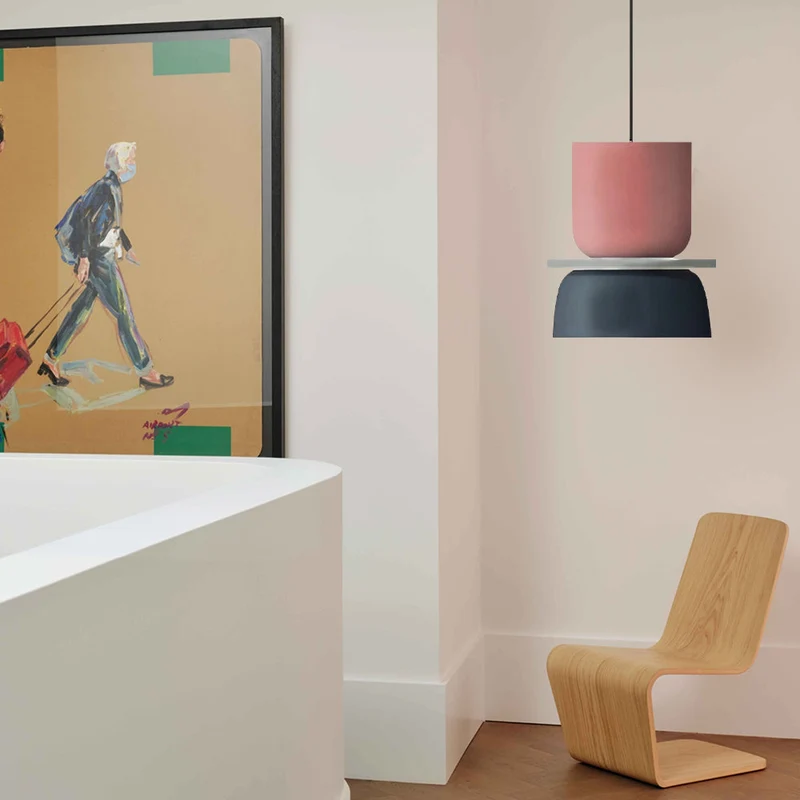 Hanglamp Acryl Kleurblok Macaron Scandinavisch Nordic E27 18-29cm Pastel Woonkamer Eetkamer | Sansoti