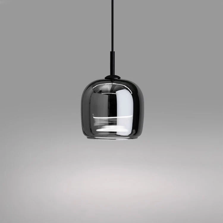 Hanglamp Zwart Glas Scandinavisch Nordic LED E27 16cm Pendellamp Keuken Woonkamer Luxe | Sansoti