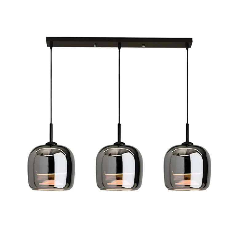 Hanglamp Zwart Glas Scandinavisch Nordic LED E27 16cm Pendellamp Keuken Woonkamer Luxe | Sansoti