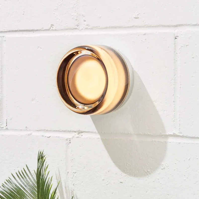 Wandlamp LED Acryl Aluminium Amber Dimple Design Compact 13cm Woonkamer Slaapkamer Sfeerlamp | Sansoti
