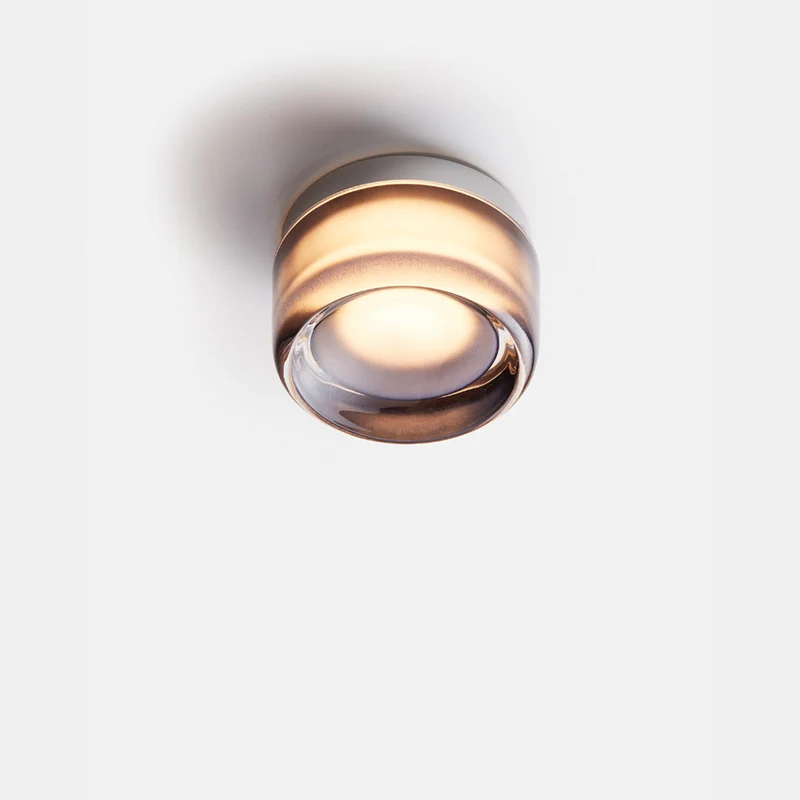 Wandlamp LED Acryl Aluminium Amber Dimple Design Compact 13cm Woonkamer Slaapkamer Sfeerlamp | Sansoti