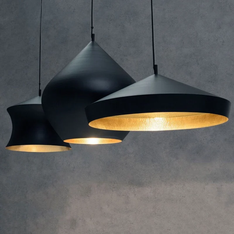 Tom Dixon Beat Waist LED Pendelleuchte Schwarz, Goldfarben